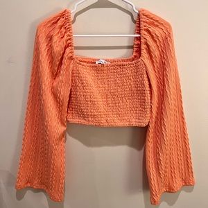 Dillards Emory Park Orange Sweater Long Sleeve Crop Top